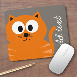 Cute Oranje Fat Cat met Taupe Personalized Muismat<br><div class="desc">Een moderne en eenvoudige poeskat met trendy kleuren. U kunt een naam,  een monogram of een andere douanetekst toevoegen. Als u de kunst rond moet bewegen,  klik op de aanpassingsknoop om veranderingen aan te brengen.</div>