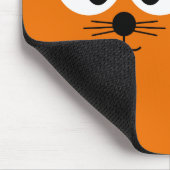 Cute Oranje Fat Cat met Taupe Personalized Muismat (Hoek)