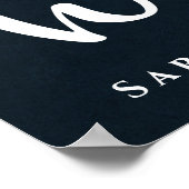 Cute Oranje  Floral Welkom bij ons huwelijk Poster (Hoek)