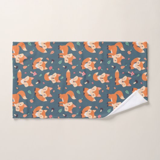Cute Oranje Fox Animal Pattern Bad Handdoek (Handdoek)