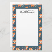 Cute Oranje Fox Animal Pattern Briefpapier (Voorkant / Achterkant)