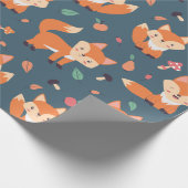 Cute Oranje Fox Animal Pattern Cadeaupapier (Hoek)
