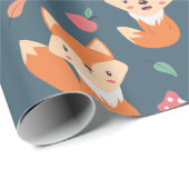 Cute Oranje Fox Animal Pattern Cadeaupapier (Rol Hoek)