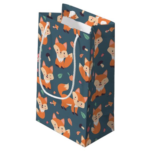 Cute Oranje Fox Animal Pattern Hartelijk dank Klein Cadeauzakje (Achterkant Gekanteld)