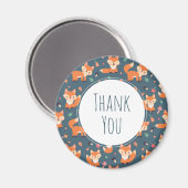 Cute Oranje Fox Animal Pattern Hartelijk dank Magneet (Voorkant / Achterkant)