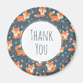 Cute Oranje Fox Animal Pattern Hartelijk dank Magneet (Voorkant)