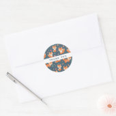 Cute Oranje Fox Animal Pattern Hartelijk dank Ronde Sticker (Envelop)