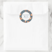 Cute Oranje Fox Animal Pattern Kitchen Ronde Sticker (Tas)