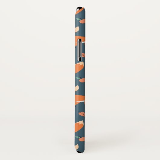 Cute Oranje Fox Animal Pattern Monogram Case-Mate iPhone Case (Achterkant / rechts)