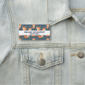 Cute Oranje Fox Animal Pattern Naamplaatje (In situ)