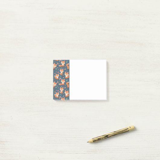 Cute Oranje Fox Animal Pattern Post-it® Notes (Op bureau)