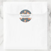 Cute Oranje Fox Animal Pattern Ronde Sticker (Tas)