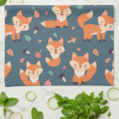 Cute Oranje Fox Animal Pattern Theedoek (Gevouwen)
