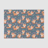 Cute Oranje Fox Animal Pattern Tissuepapier (Voorkant)