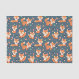 Cute Oranje Fox Animal Pattern Tissuepapier