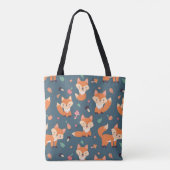 Cute Oranje Fox Animal Pattern Tote Bag (Achterkant)