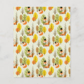 Cute Oranje Fox Autumn Trees Forest Hipster Flyer (Achterkant)