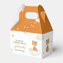 Cute Oranje Fox Baby shower Favor Box