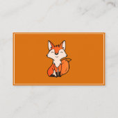 Cute Oranje Fox Babysitage Kinderopvang Visitekaartje (Achterkant)
