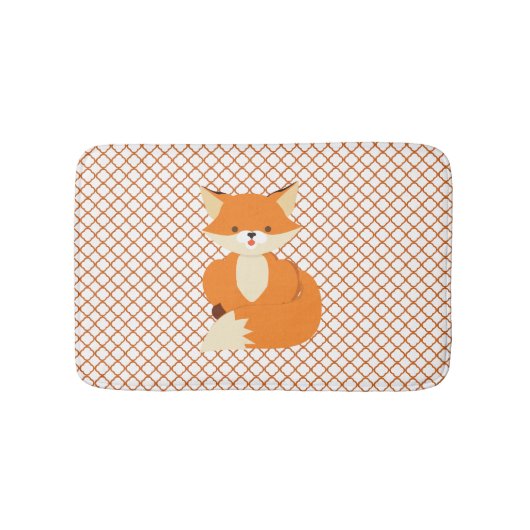 Cute Oranje Fox Bath Mat (Voorkant)
