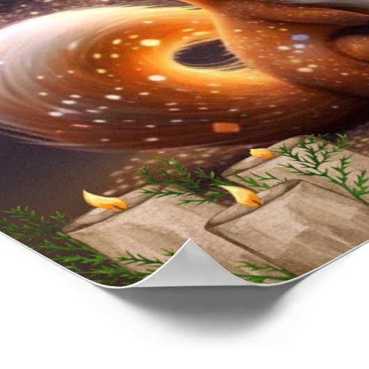 Cute Oranje Fox Ma & Baby Art Nursery Poster (Hoek)