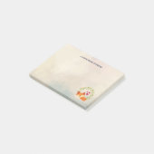 Cute Oranje Fox met een Groene Wreater en Harten Post-it® Notes (Schuin)