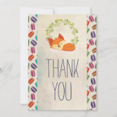 Cute Oranje Fox met Wreater Bedankt (Voorkant)