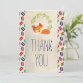 Cute Oranje Fox met Wreater Bedankt (Staand voorkant)