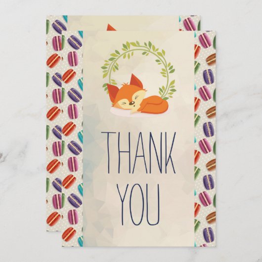 Cute Oranje Fox met Wreater Bedankt (Voorkant / Achterkant)