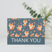 Cute Oranje Fox Pattern Hartelijk dank Bedankkaart (Staand voorkant)