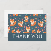 Cute Oranje Fox Pattern Hartelijk dank Bedankkaart (Voorkant / Achterkant)