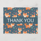 Cute Oranje Fox Pattern Hartelijk dank Briefkaart (Voorkant)