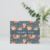Cute Oranje Fox Pattern Hartelijk dank Briefkaart (Staand voorkant)