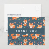 Cute Oranje Fox Pattern Hartelijk dank Briefkaart (Voorkant / Achterkant)