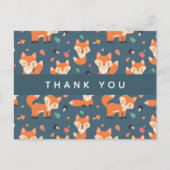 Cute Oranje Fox Pattern Hartelijk dank Briefkaart (Voorkant)