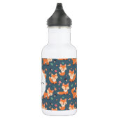 Cute Oranje Fox Pattern Illustratie met Monogram Waterfles (Rechts)