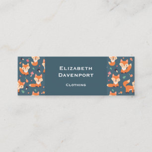 Cute Oranje Fox Pattern Illustratie Mini Visitekaartje