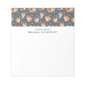 Cute Oranje Fox Pattern Illustratie Notitieblok (Voorkant)