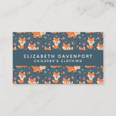 Cute Oranje Fox Pattern Illustratie Visitekaartje (Voorkant)
