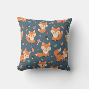 Cute Oranje Fox Pattern Kussen