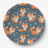 Cute Oranje Fox Pattern Papieren Bordje (Voorkant)