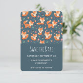 Cute Oranje Fox Pattern Save The Date (Staand voorkant)