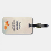 Cute Oranje Fox, Red Hearts en Green Wreater Bagagelabel (Achterkant horizontaal)