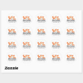 Cute Oranje Foxes Graphic Illustration Address Ronde Sticker (Vel)