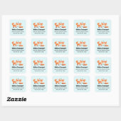 Cute Oranje Foxes Graphic Illustration Address Vierkante Sticker (Vel)