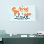 Cute Oranje Foxes Graphic Illustration Baby shower Spandoek (Beurs)