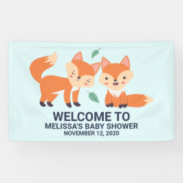 Cute Oranje Foxes Graphic Illustration Baby shower Spandoek