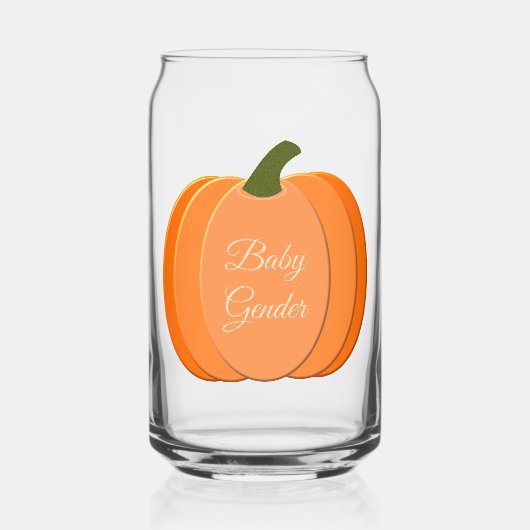 Cute Oranje Gender Neutral Pumpkin Custom Blikvorm Glas (Voorkant)