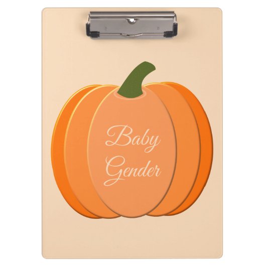 Cute Oranje Gender Neutral Pumpkin Custom Klembord (Voorkant)