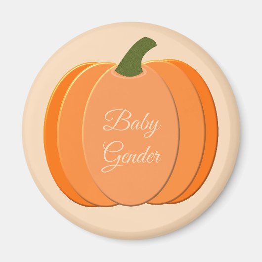 Cute Oranje Gender Neutral Pumpkin Custom Magneet (Voorkant)